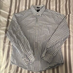Men's J. Crew Blue and White Checkered Button Down